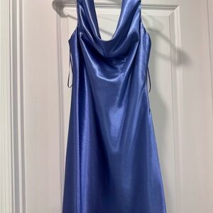 Elegant Blue Satin Dress